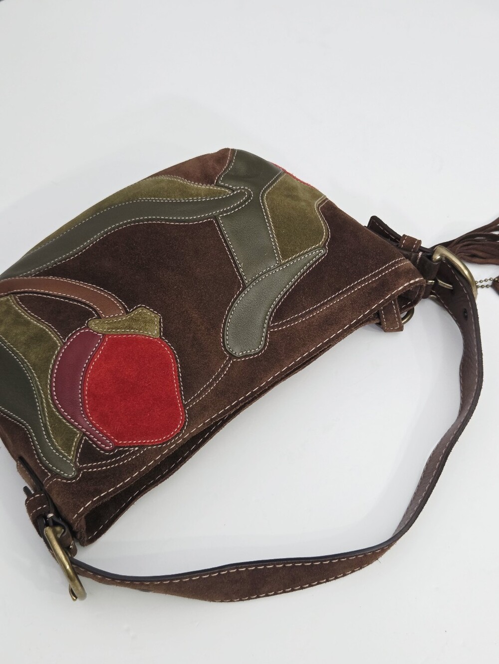 EXCELLENT RARE VINTAGE COACH POPPY FOR PEACE SUEDE HOBO AND WRISTLET - Picture 5 of 11